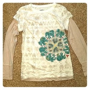 Long sleeve elephant print top
